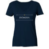 DOMINA - Damen V-Neck BIO T-Shirt 9 Vestis Unica - Latein zum Anziehen - front ladies organic v neck shirt 0e2035 1116x 134