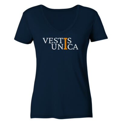 Vestis Unica - Latein zum Anziehen - front ladies organic v neck shirt 0e2035