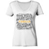 FAMILIA Wortteppich - Damen V-Neck BIO T-Shirt 13 Vestis Unica - Latein zum Anziehen - front ladies organic v neck shirt f8f8f8 1116x 108
