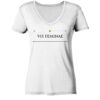 FRAUENPOWER - Damen V-Neck BIO T-Shirt 13 Vestis Unica - Latein zum Anziehen - front ladies organic v neck shirt f8f8f8 1116x 125