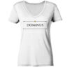 DOMINUS - Damen V-Neck BIO T-Shirt 13 Vestis Unica - Latein zum Anziehen - front ladies organic v neck shirt f8f8f8 1116x 133