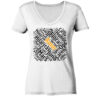 GÖTTER Wortteppich - Damen V-Neck BIO T-Shirt 13 Vestis Unica - Latein zum Anziehen - front ladies organic v neck shirt f8f8f8 1116x 137
