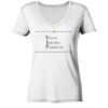 VIP - Damen V-Neck BIO T-Shirt 13 Vestis Unica - Latein zum Anziehen - front ladies organic v neck shirt f8f8f8 1116x 91