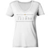 IS - EA - ID - Damen V-Neck BIO T-Shirt 13 Vestis Unica - Latein zum Anziehen - front ladies organic v neck shirt f8f8f8 1116x 99