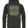 FILIA Wortteppich - Hochwertiger Unisex BIO Hoodie 10 Vestis Unica - Latein zum Anziehen - front organic hoodie 1b1c1a 1116x 116