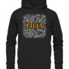 FILIA Wortteppich - Hochwertiger Unisex BIO Hoodie 8 Vestis Unica - Latein zum Anziehen - front organic hoodie 272727 1116x 121