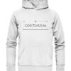 CONTINUUM - Hochwertiger Unisex BIO Hoodie 13 Vestis Unica - Latein zum Anziehen - front organic hoodie f8f8f8 1116x 109