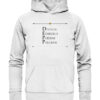 DEPP - Hochwertiger Unisex BIO Hoodie 13 Vestis Unica - Latein zum Anziehen - front organic hoodie f8f8f8 1116x 96