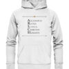 ARSCH - Hochwertiger Unisex BIO Hoodie 13 Vestis Unica - Latein zum Anziehen - front organic hoodie f8f8f8 1116x 98