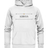 SERVUS - Hochwertiger Unisex BIO Hoodie 13 Vestis Unica - Latein zum Anziehen - front organic hoodie f8f8f8 1116x 20
