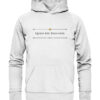 QUALIS REX, TALIS GREX - Hochwertiger Unisex BIO Hoodie 13 Vestis Unica - Latein zum Anziehen - front organic hoodie f8f8f8 1116x 7