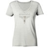 Schach - Episcopus - Läufer - Damen V-Neck BIO T-Shirt 9 Vestis Unica - Latein zum Anziehen - front ladies organic v neck shirt f2f5f3 1116x 1