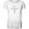 Schach - Rex - König - Unisex BIO T-Shirt 11 Vestis Unica - Latein zum Anziehen - front organic shirt f8f8f8 1116x 2