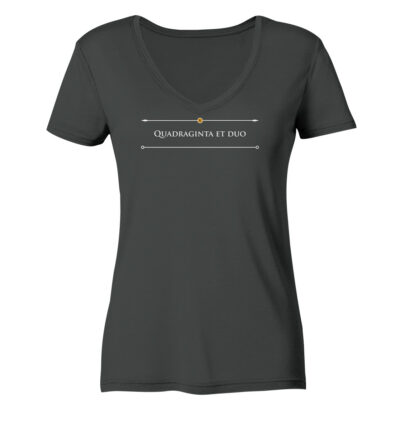 Vestis Unica - Latein zum Anziehen - front ladies organic v neck shirt 444545 1116x 16