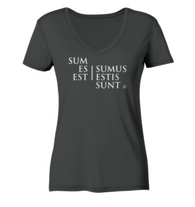 Vestis Unica - Latein zum Anziehen - front ladies organic v neck shirt 444545 1116x 3