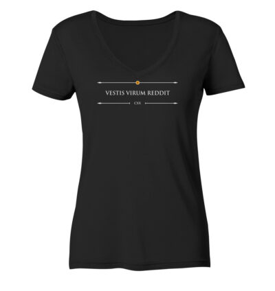 Vestis Unica - Latein zum Anziehen - front ladies organic v neck shirt 272727 1116x 41