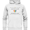 AMOR EST AMOR - DIVERSITAS VALET - Hochwertiger Unisex Bio Hoodie 19 Vestis Unica - Latein zum Anziehen - front organic hoodie f8f8f8 1116x 1